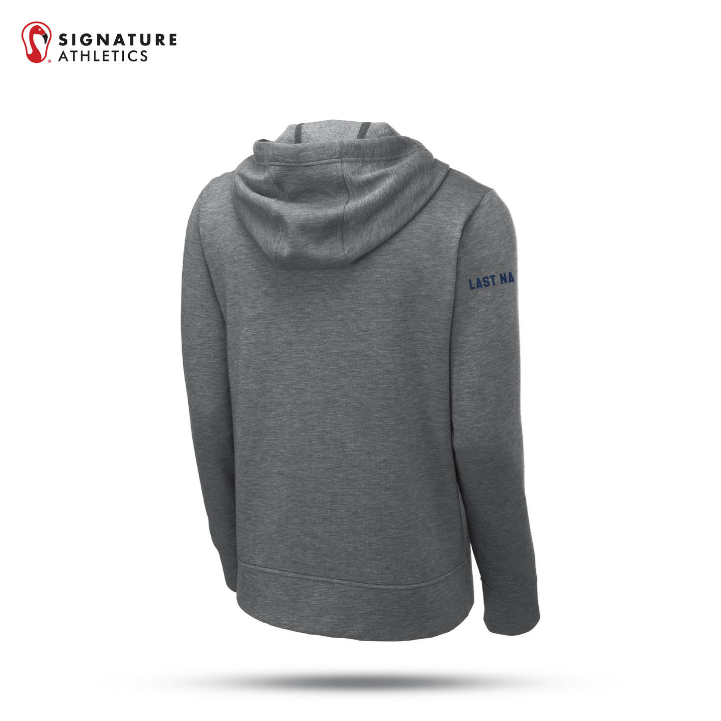 Shrewsbury Basketball Men's Sport-Tek PosiCharge Tri-Blend Wicking Fleece Dark Grey Heather Full-Zip Hooded Jacket Name Signature Lacrosse