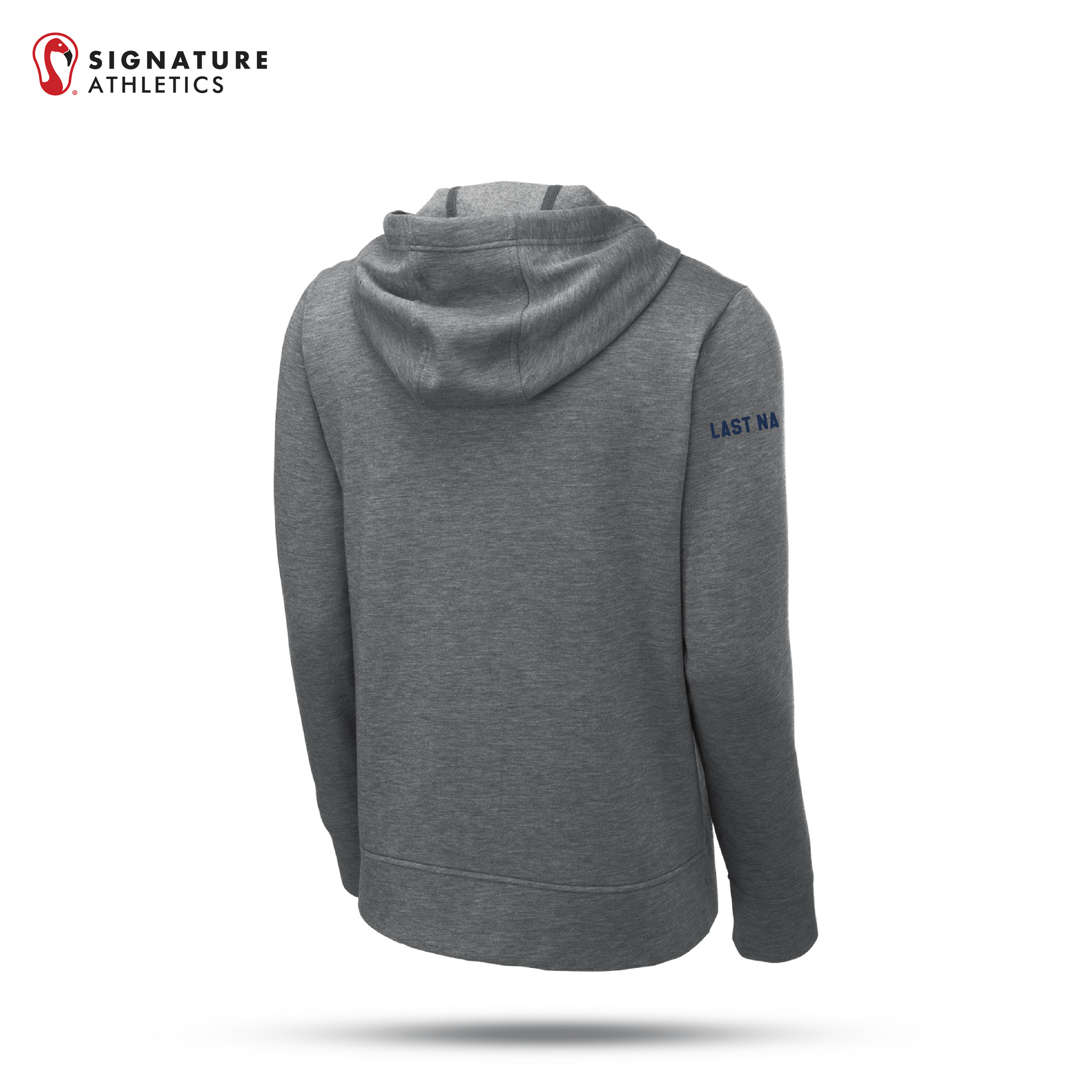 Shrewsbury Basketball Men's Sport-Tek PosiCharge Tri-Blend Wicking Fleece Dark Grey Heather Full-Zip Hooded Jacket Name Signature Lacrosse