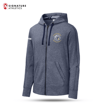 Shrewsbury Basketball Men's Sport-Tek PosiCharge Tri-Blend Wicking Fleece True Navy Heather Full-Zip Hooded Jacket Name Signature Lacrosse
