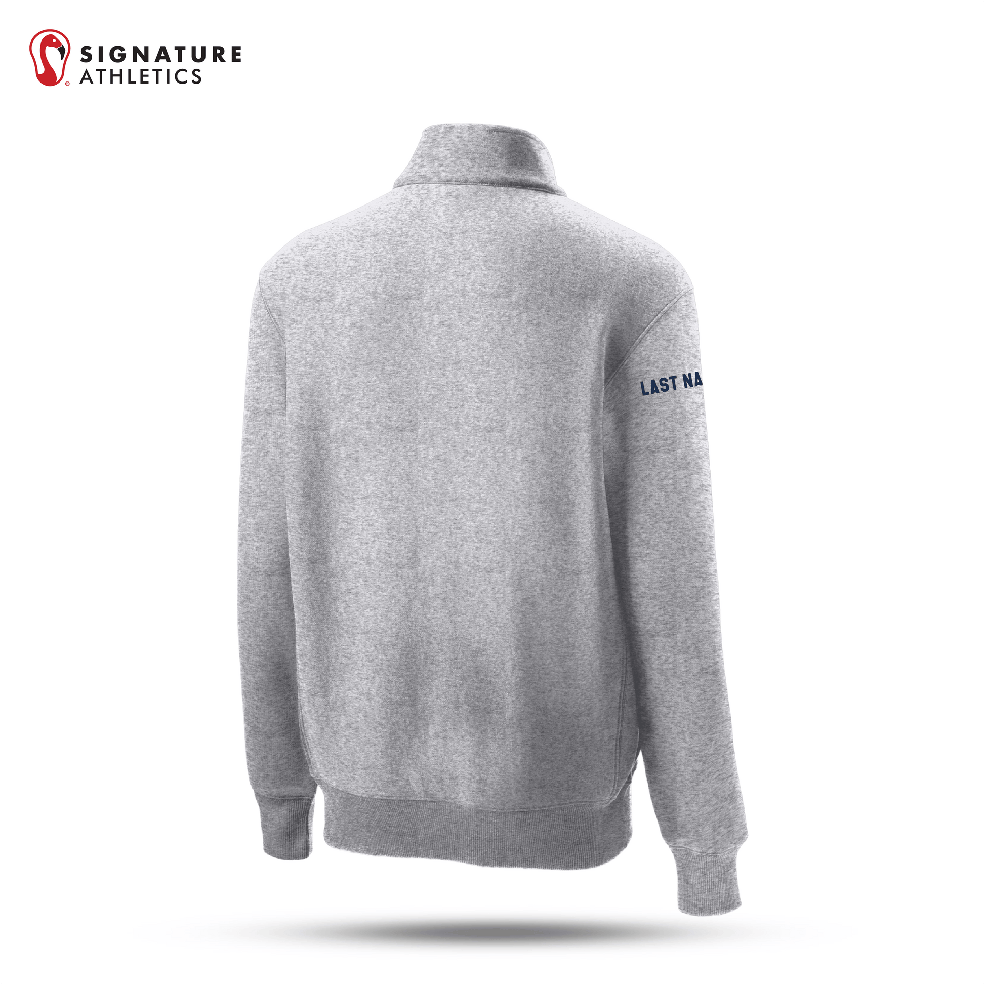 Shrewsbury Basketball Men's Sport-Tek Super Heavyweight Q Zip Athletic Heather Pullover Sweatshirt Name Signature Lacrosse