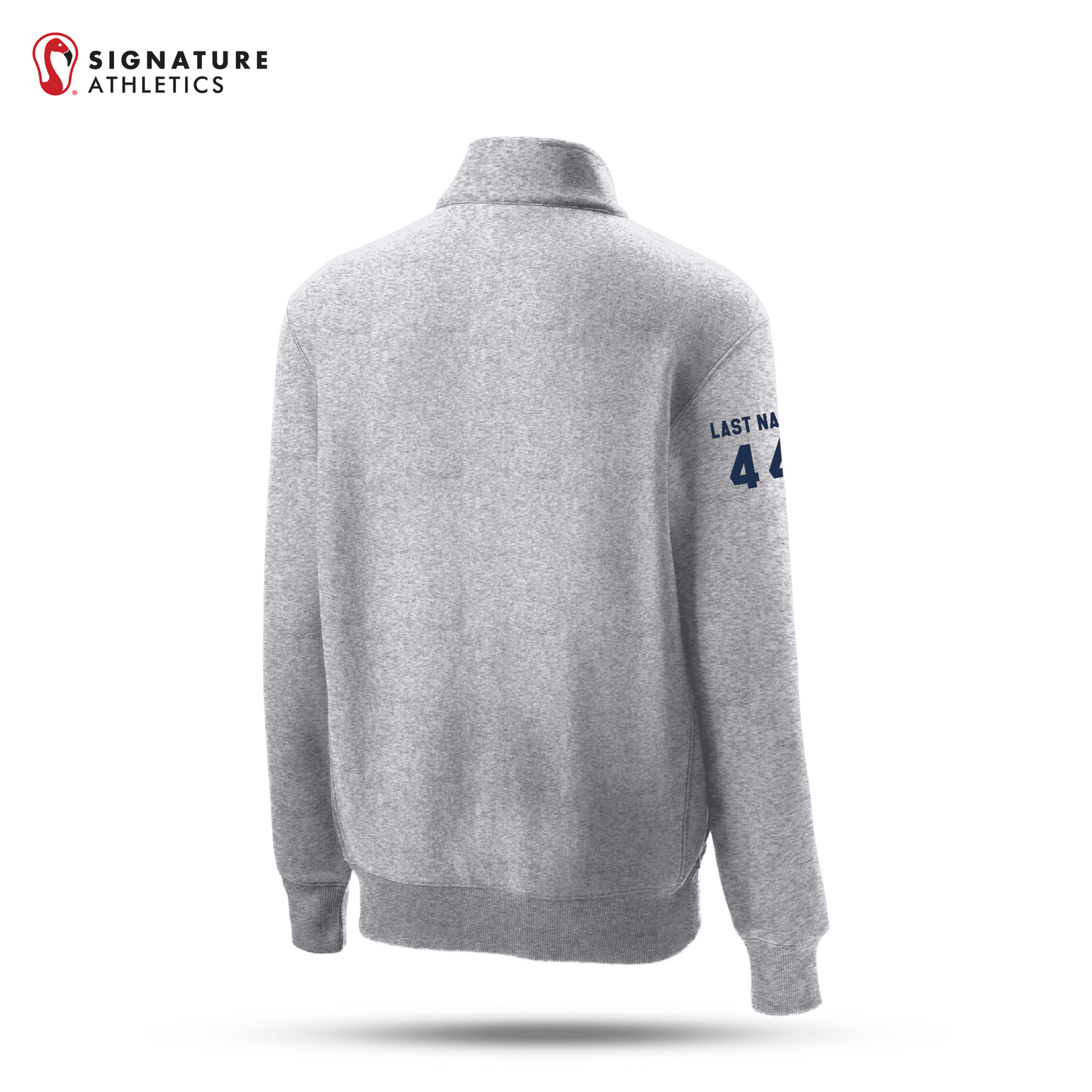 Shrewsbury Basketball Men's Sport-Tek Super Heavyweight Q Zip Athletic Heather Pullover Sweatshirt Number and Name Signature Lacrosse