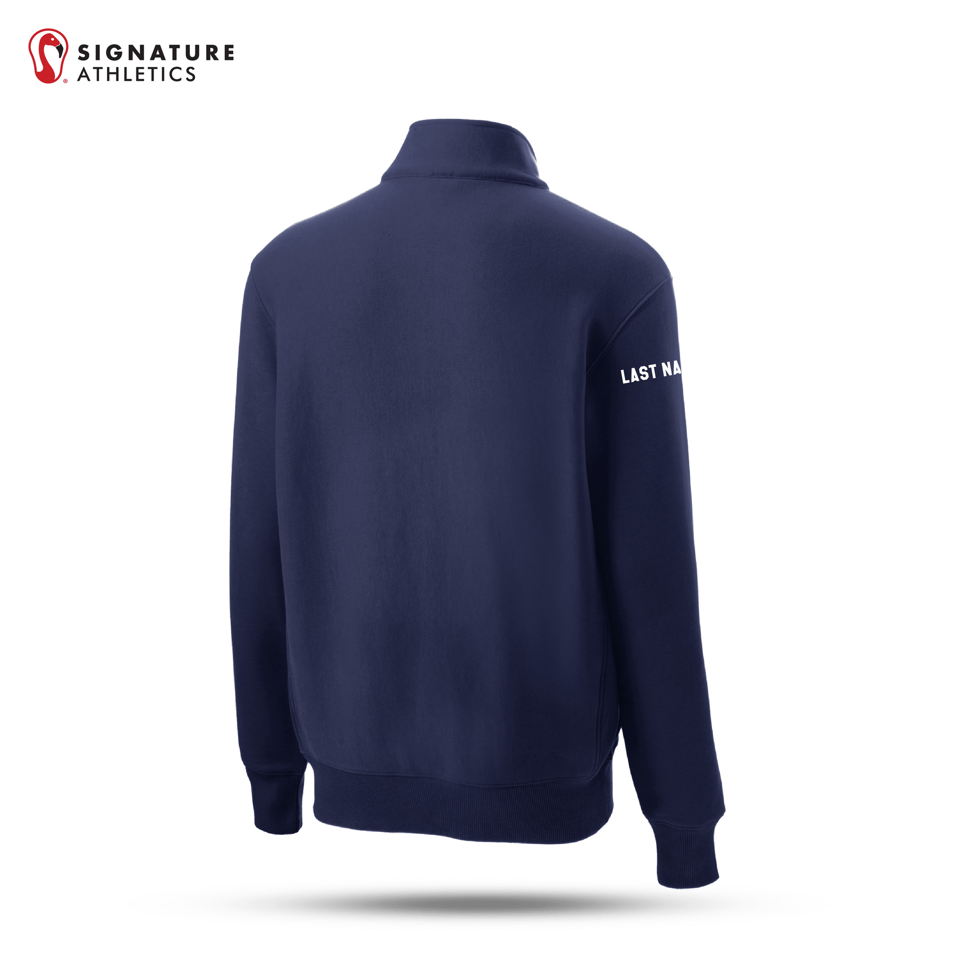 Shrewsbury Basketball Men's Sport-Tek Super Heavyweight Q Zip Navy Pullover Sweatshirt Name Signature Lacrosse