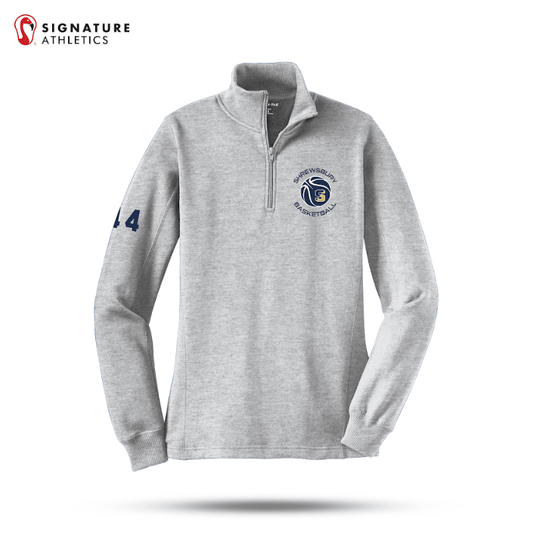 Shrewsbury Basketball Women's Sport-Tek Q Zip Athletic Heather Sweatshirt Number Signature Lacrosse