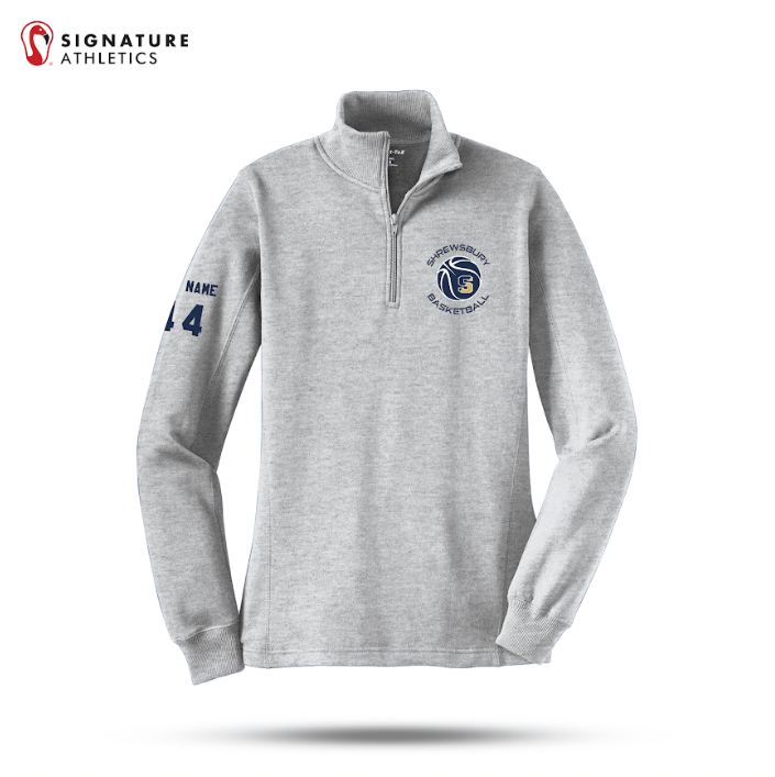 Shrewsbury Basketball Women's Sport-Tek Q Zip Athletic Heather Sweatshirt Number and Name Signature Lacrosse