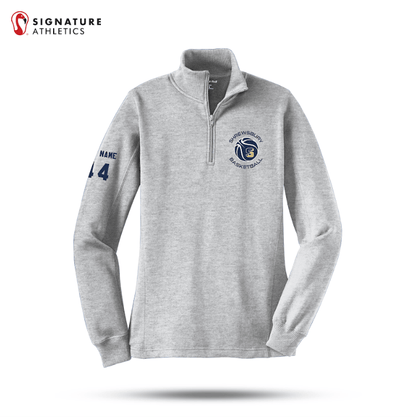 Shrewsbury Basketball Women's Sport-Tek Q Zip Athletic Heather Sweatshirt Number and Name Signature Lacrosse