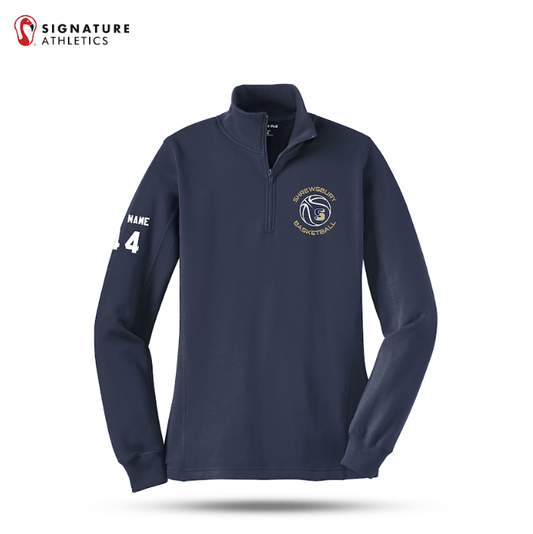 Shrewsbury Basketball Women's Sport-Tek Q Zip True Navy Sweatshirt Number and Name Signature Lacrosse
