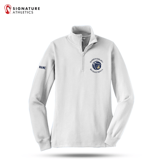 Shrewsbury Basketball Women's Sport-Tek Q Zip White Sweatshirt Name Signature Lacrosse