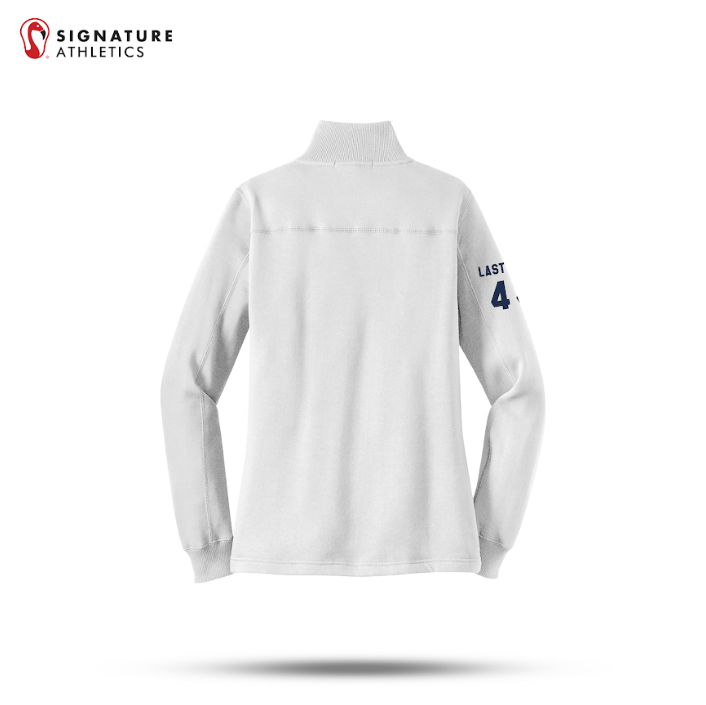 Shrewsbury Basketball Women's Sport-Tek Q Zip White Sweatshirt Number and Name Signature Lacrosse