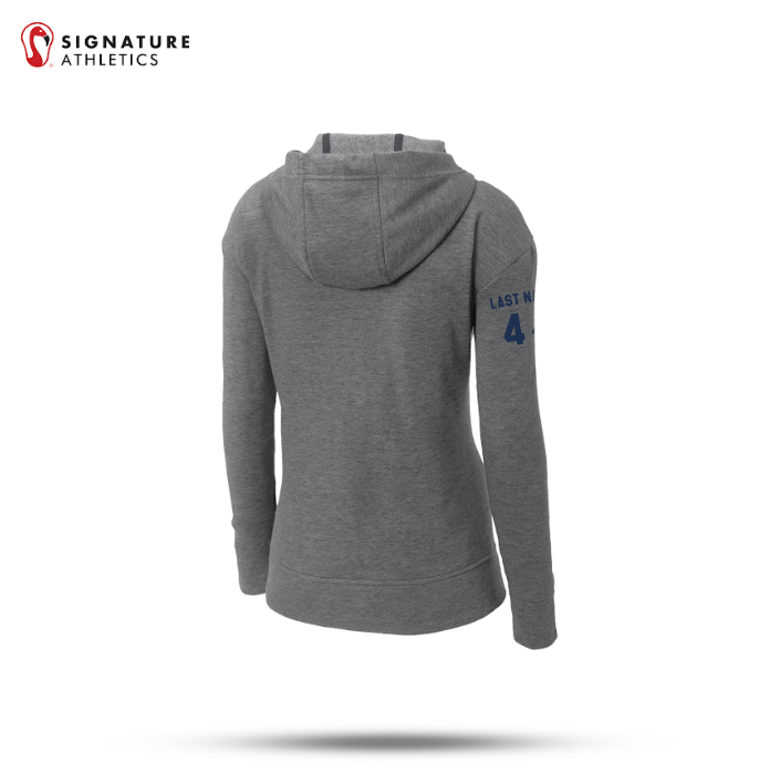 Shrewsbury Basketball Women's Sport-Tek Women's PosiCharge Dark Grey Heather Tri-Blend Wicking Fleece Full-Zip Hooded Jacket Number Signature Lacrosse