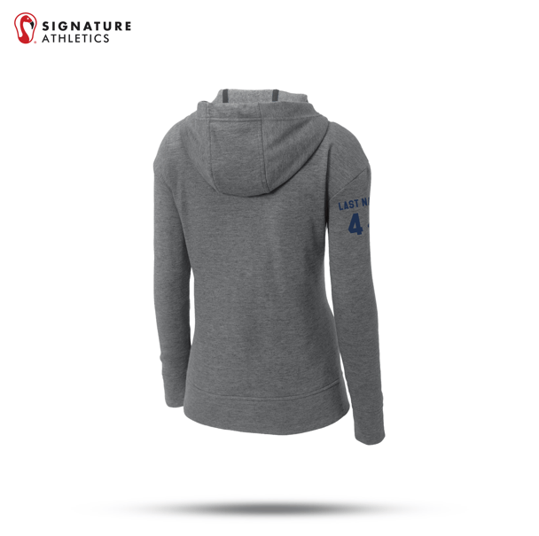 Shrewsbury Basketball Women's Sport-Tek Women's PosiCharge Dark Grey Heather Tri-Blend Wicking Fleece Full-Zip Hooded Jacket Number and Name Signature Lacrosse