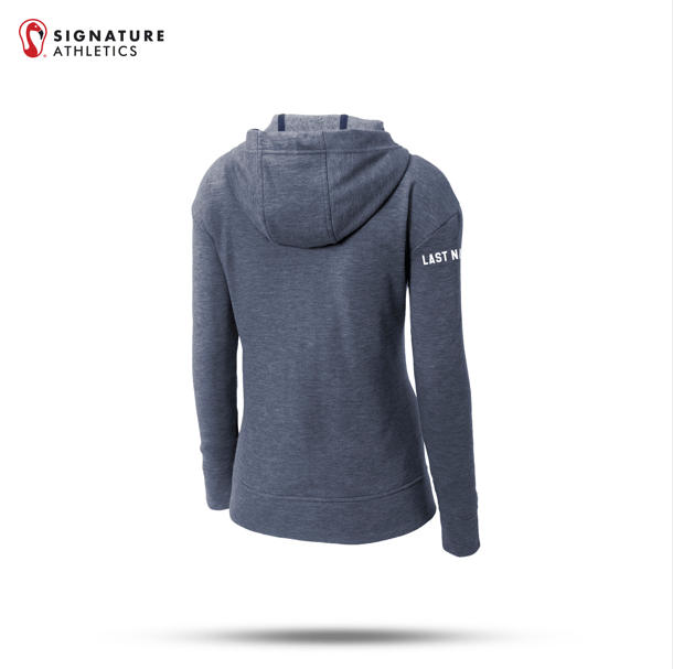 Shrewsbury Basketball Women's Sport-Tek Women's PosiCharge True Navy Heather Tri-Blend Wicking Fleece Full-Zip Hooded Jacket Name Signature Lacrosse