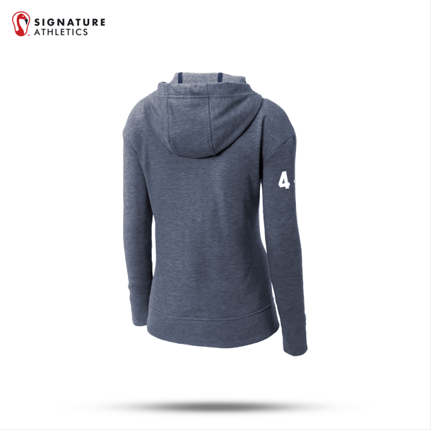 Shrewsbury Basketball Women's Sport-Tek Women's PosiCharge True Navy Heather Tri-Blend Wicking Fleece Full-Zip Hooded Jacket Number Signature Lacrosse