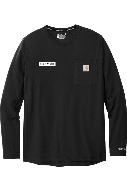 Signature HQ Men's Carhartt Force Long Sleeve Pocket T-Shirt Signature Lacrosse