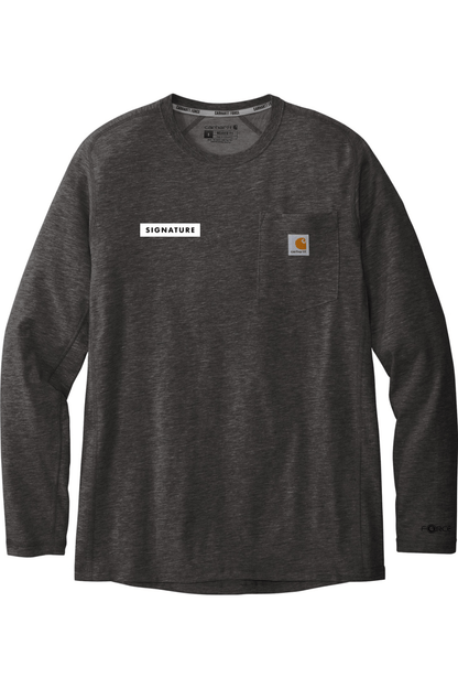 Signature HQ Men's Carhartt Force Long Sleeve Pocket T-Shirt Signature Lacrosse