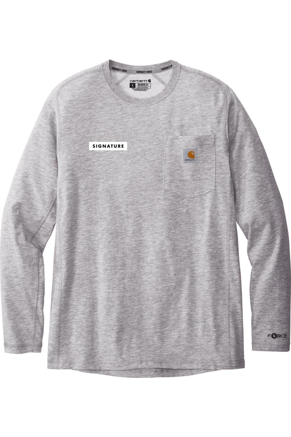 Signature HQ Men's Carhartt Force Long Sleeve Pocket T-Shirt Signature Lacrosse