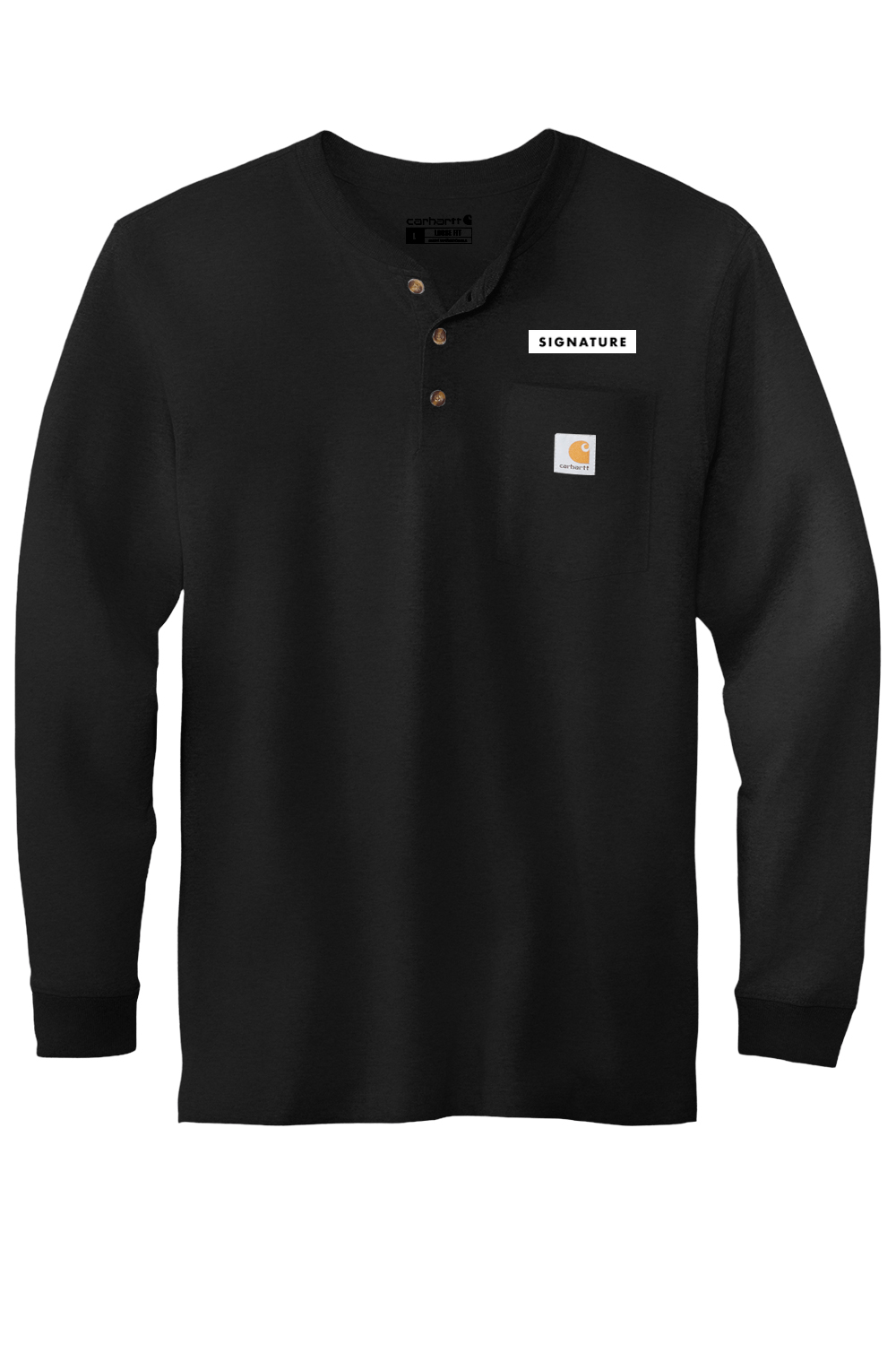 Signature HQ Men's Carhartt Long Sleeve Henley T-Shirt Signature Lacrosse