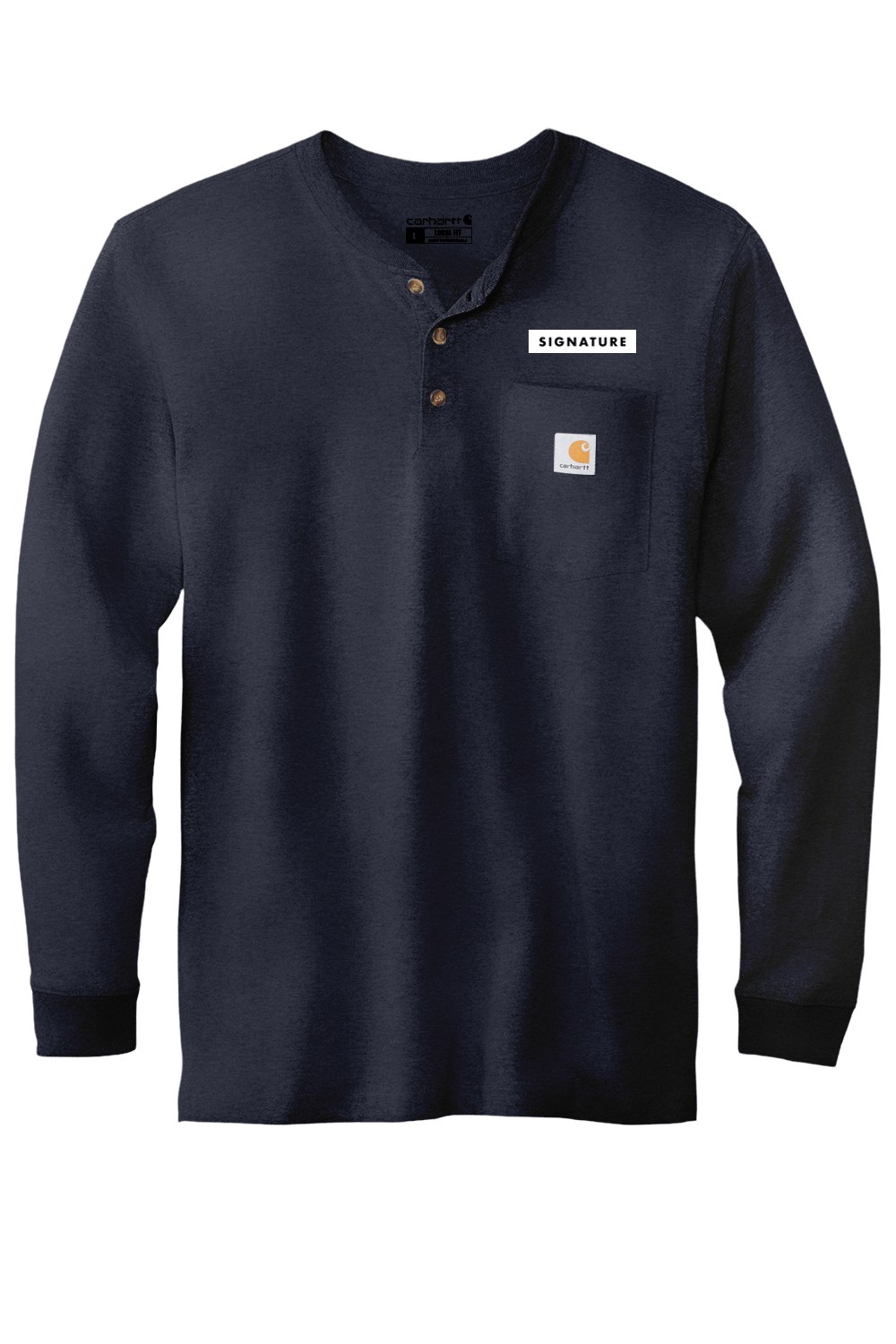 Signature HQ Men's Carhartt Long Sleeve Henley T-Shirt Signature Lacrosse
