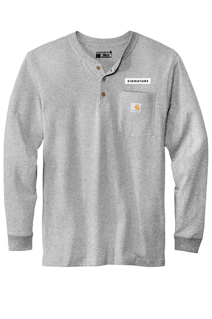Signature HQ Men's Carhartt Long Sleeve Henley T-Shirt Signature Lacrosse