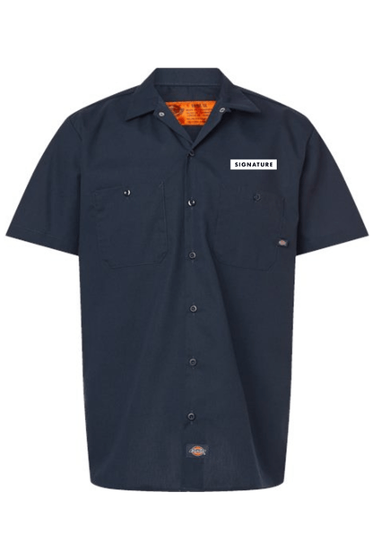 Signature HQ Men's Dickies Industrial Short Sleeve Work Shirt Signature Lacrosse