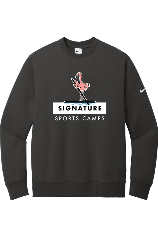 Signature Sports Camps Nike Club Fleece Sleeve Swoosh Crew Signature Lacrosse