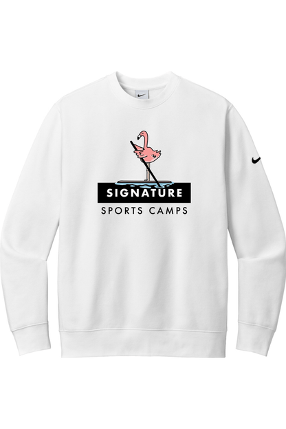 Signature Sports Camps Nike Club Fleece Sleeve Swoosh Crew Signature Lacrosse