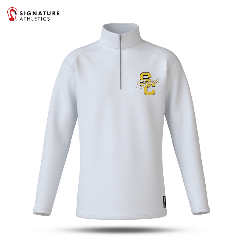 South Caroll Lacrosse White Player Quarter Zip Signature Lacrosse
