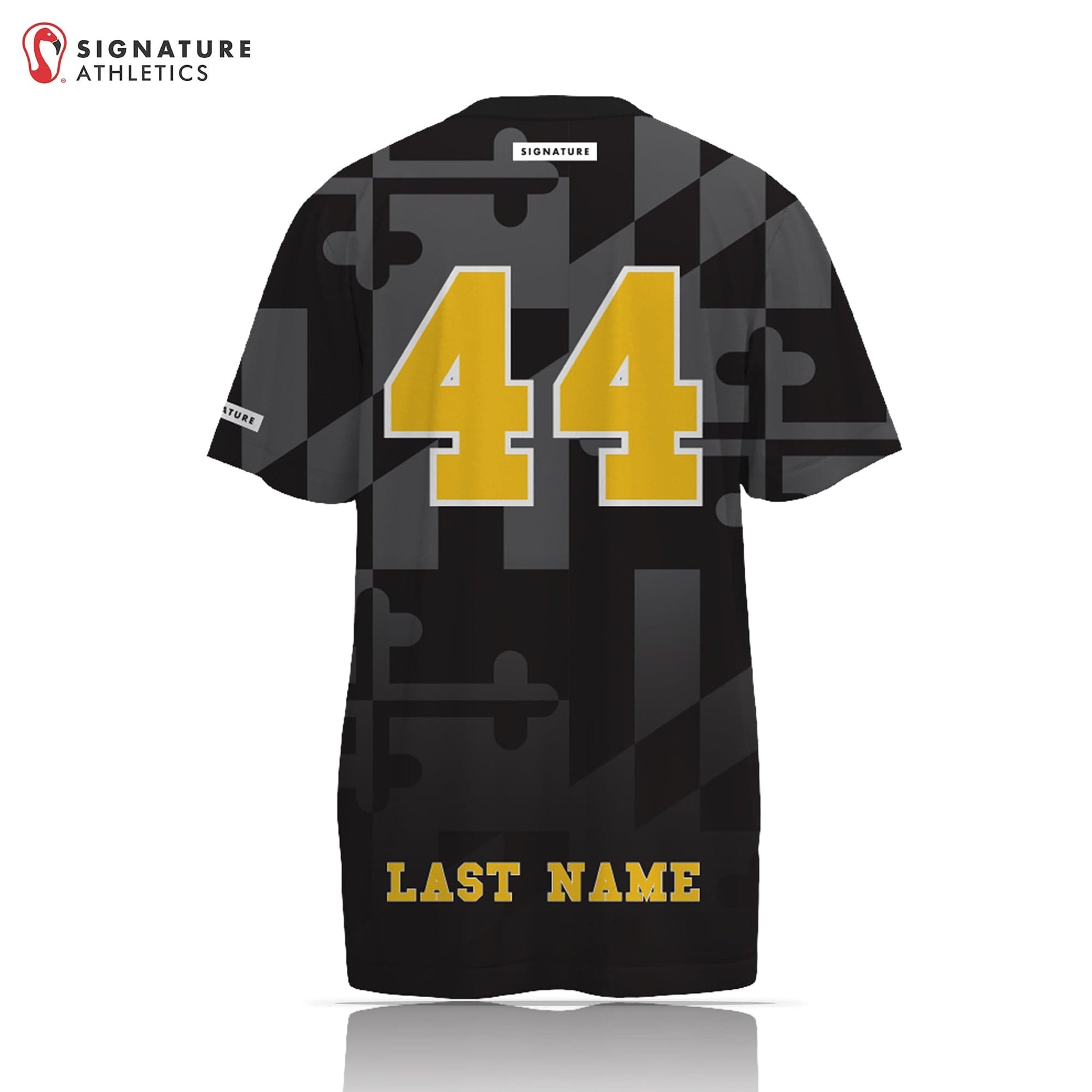 South Carroll Lacrosse Men's Black w/ Flag Short Sleeve Tech Tee Signature Lacrosse