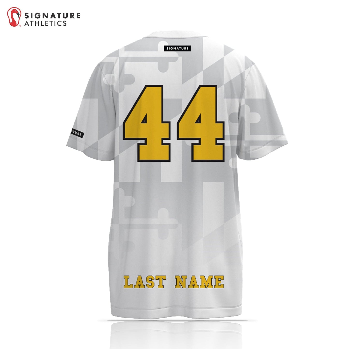 South Carroll Lacrosse Men's White w/ Flag Short Sleeve Tech Tee Signature Lacrosse