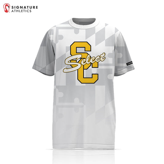 South Carroll Lacrosse Men's White w/ Flag Short Sleeve Tech Tee: 2035 Signature Lacrosse