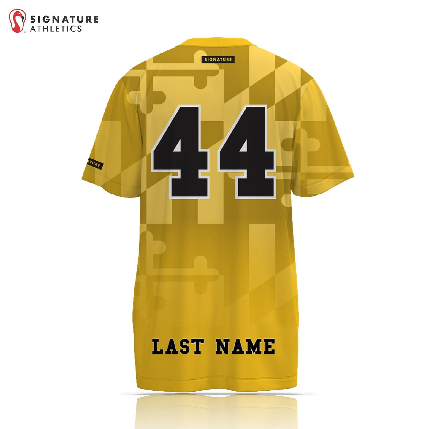 South Carroll Lacrosse Men's Yellow w/ Flag Short Sleeve Tech Tee Signature Lacrosse