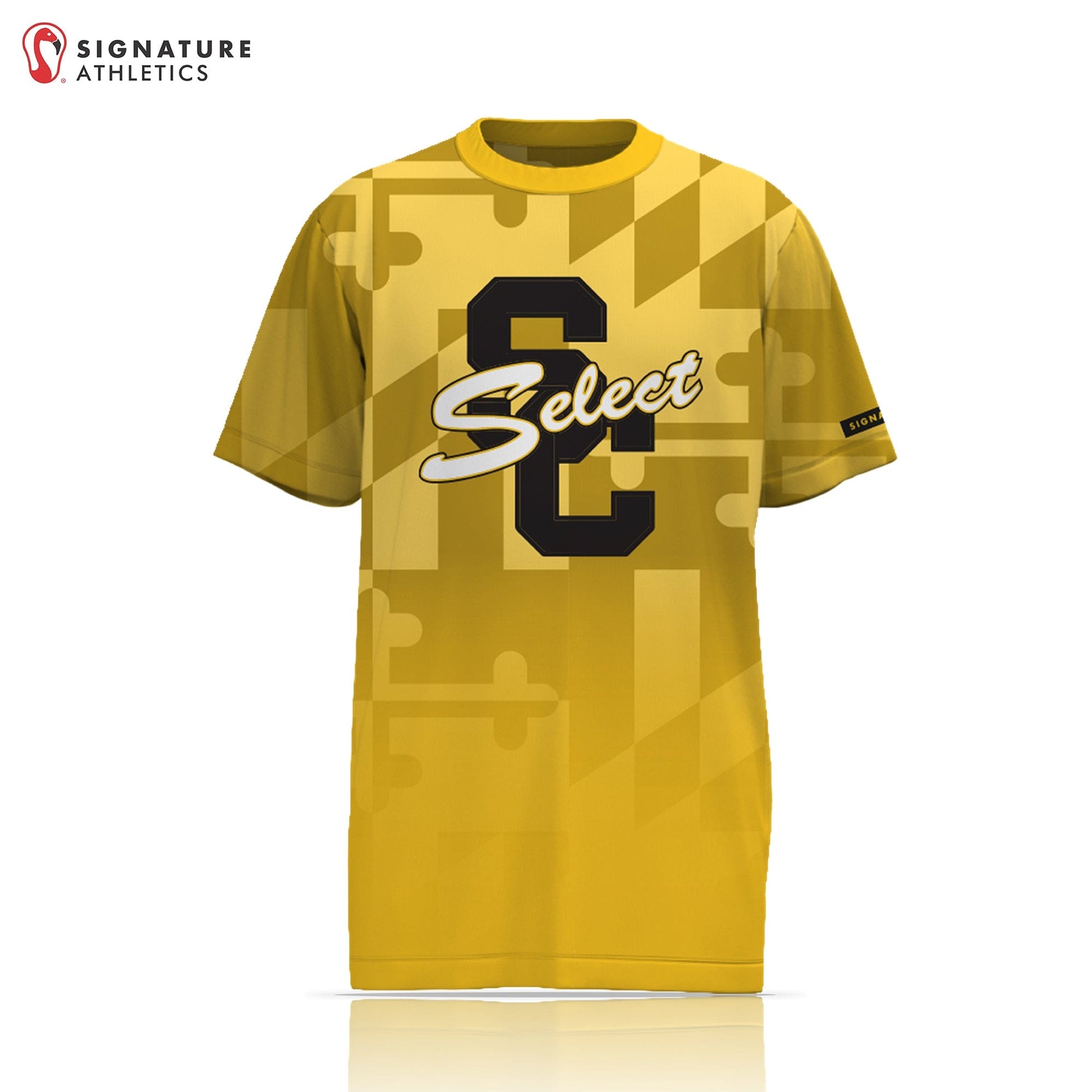South Carroll Lacrosse Men's Yellow w/ Flag Short Sleeve Tech Tee: 2035 Signature Lacrosse