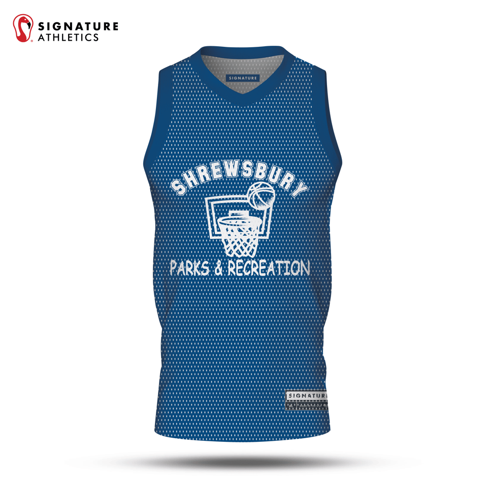 SP&R Men's Player V-Neck Reversible Basketball Jersey: Shrewsbury Parks REC Girls Signature Lacrosse