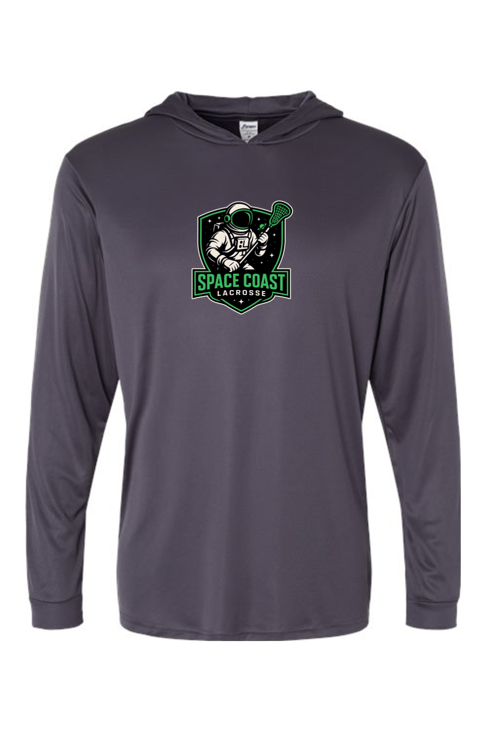 Space Coast Lacrosse Paragon Bahama Performance Hooded Long Sleeve T-Shirt Signature Lacrosse