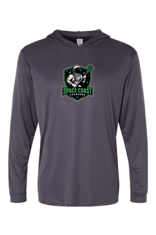 Space Coast Lacrosse Paragon Bahama Performance Hooded Long Sleeve T-Shirt Signature Lacrosse