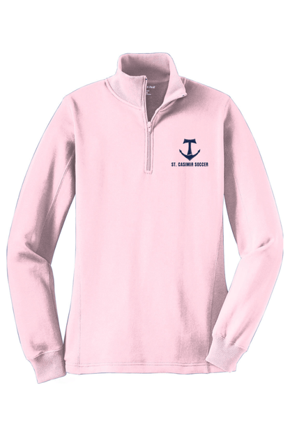 St Casimir Soccer Adult Women's Embroidered Quarter-Zip Pullover Signature Lacrosse