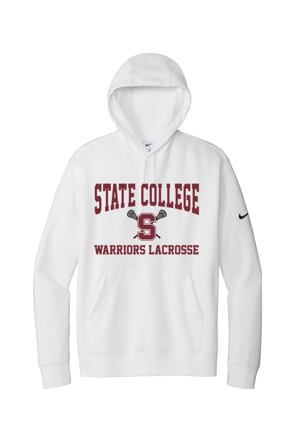 State College Lacrosse Fleece Sleeve Swoosh Pullover Hoodie Signature Lacrosse