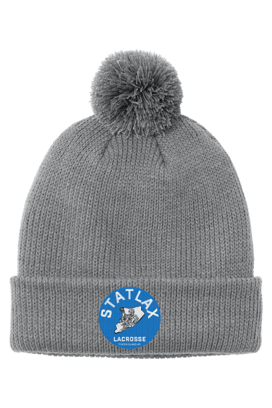 StatLAX Port Authority Cozy Pom Beanie Signature Lacrosse