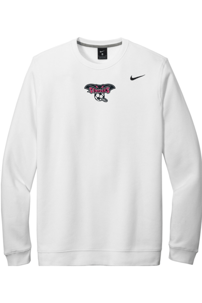 Stingrays Soccer Embroidered Nike Club Fleece Crew Signature Lacrosse