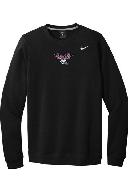 Stingrays Soccer Embroidered Nike Club Fleece Crew Signature Lacrosse