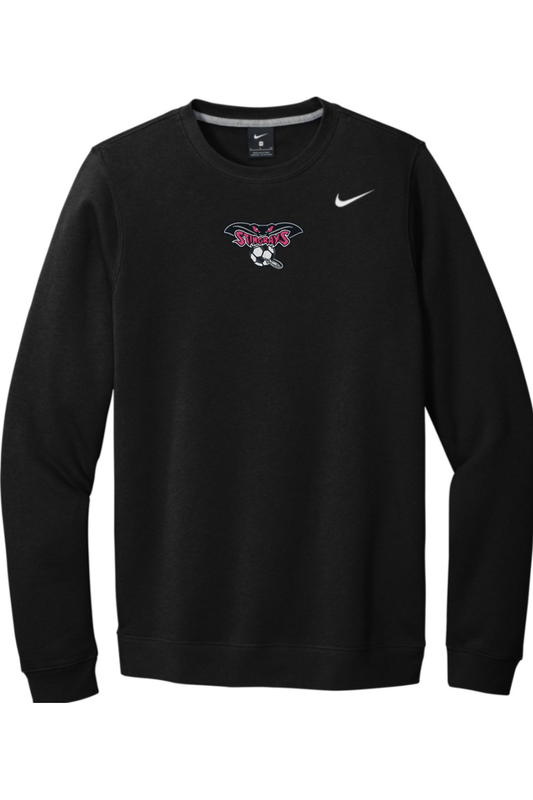 Stingrays Soccer Embroidered Nike Club Fleece Crew Signature Lacrosse