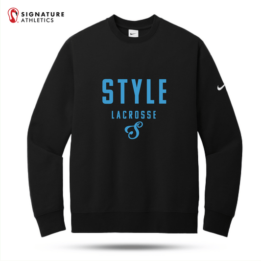 Style Lacrosse Women's Nike Club Black Fleece Swoosh Crew: Style Signature Lacrosse