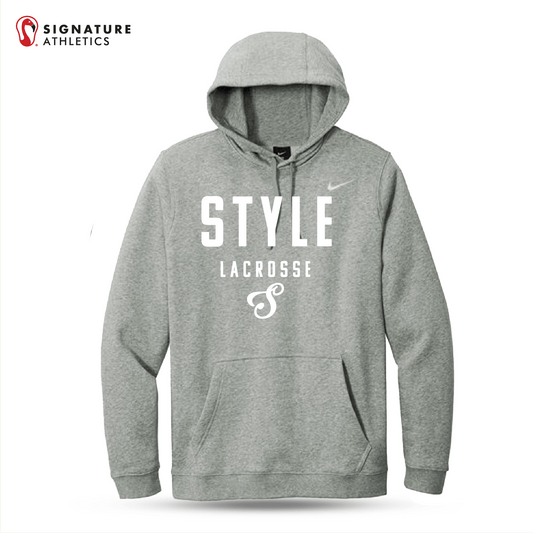 Style Lacrosse Women's Nike Club Grey Fleece Pullover Hoodie: Style Signature Lacrosse