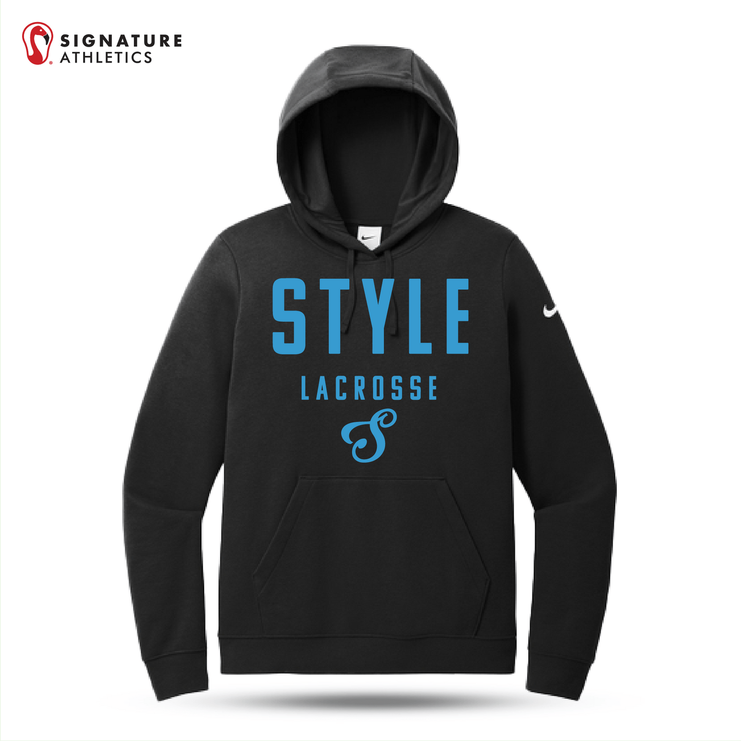 Style Lacrosse Women's Nike Women's Club Black Fleece Sleeve Swoosh Pullover Hoodie: Style Signature Lacrosse
