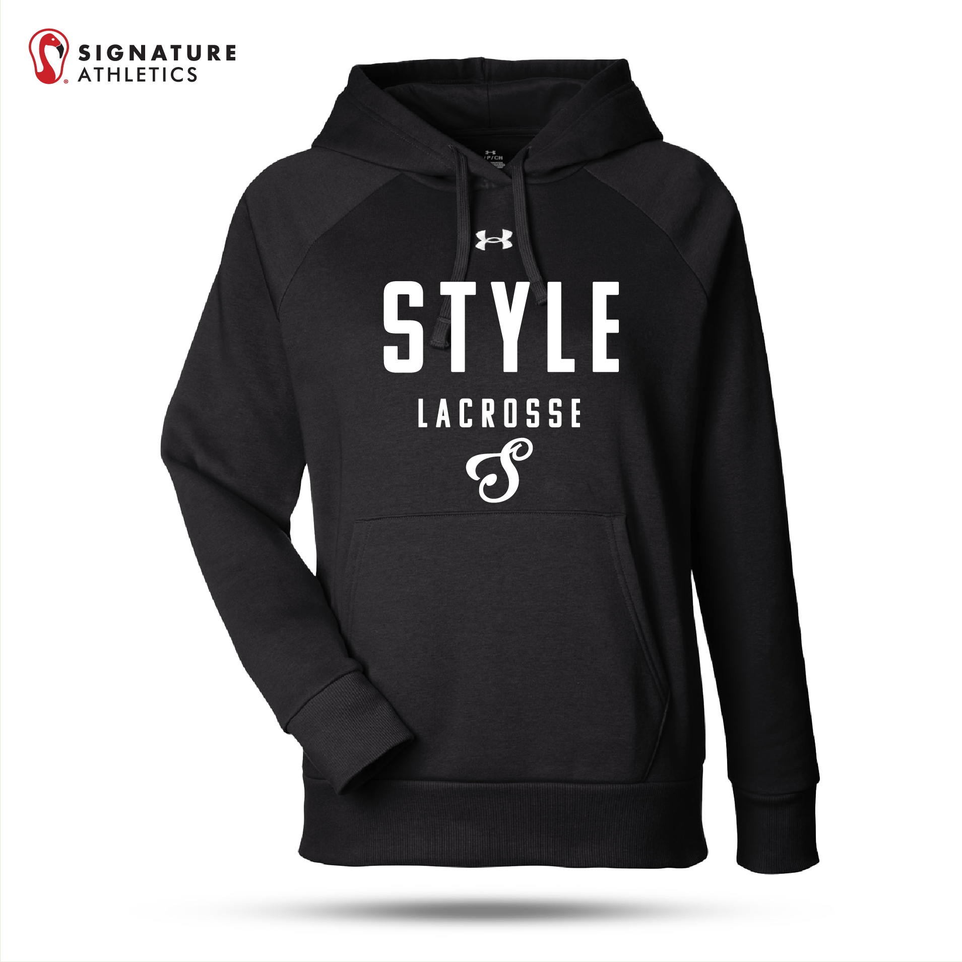 Style Lacrosse Women's UA Ladies' Rival Black Fleece Hooded Sweatshirt: Style Signature Lacrosse