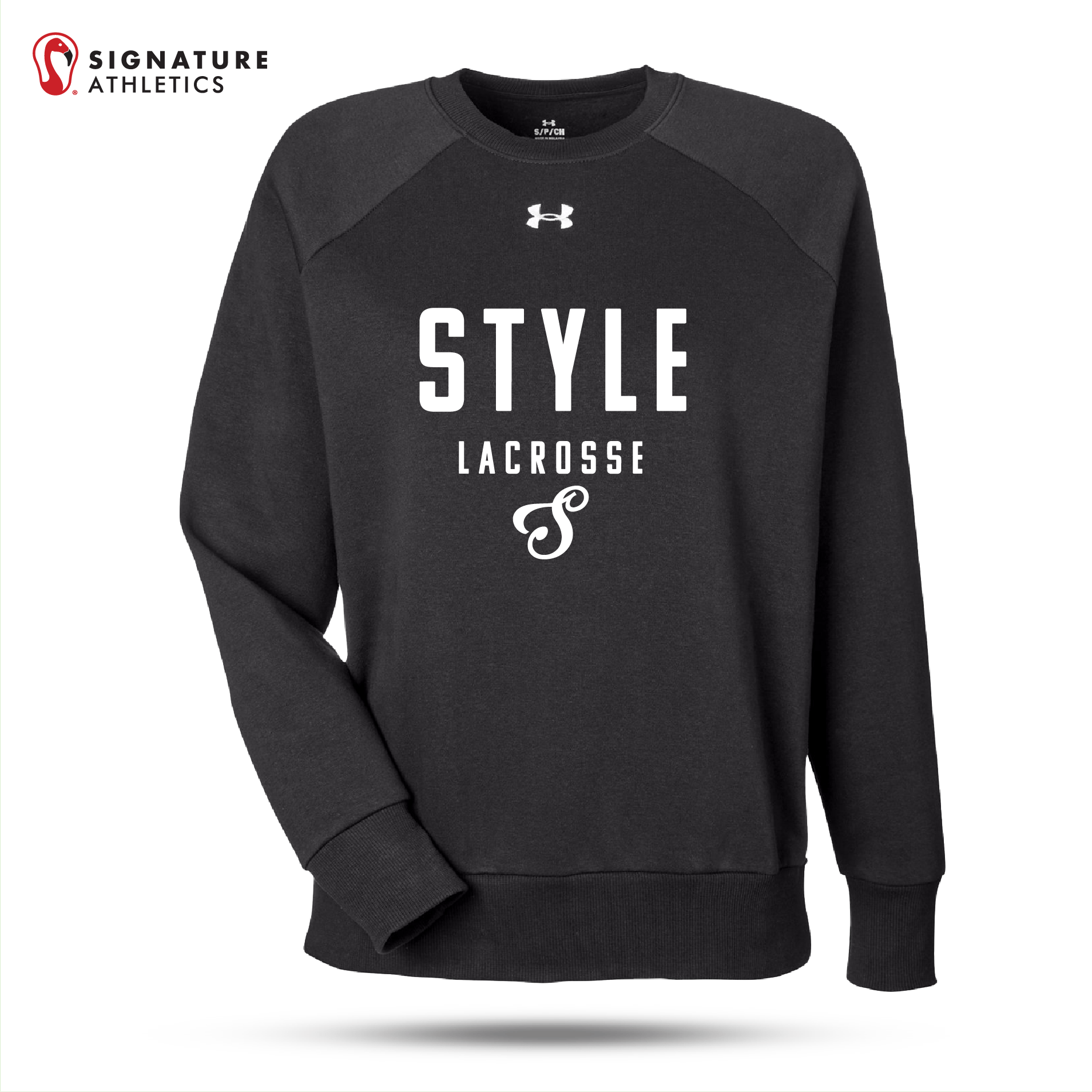 Style Lacrosse Women's UA Ladies' Rival Black Fleece Sweatshirt: Style Signature Lacrosse