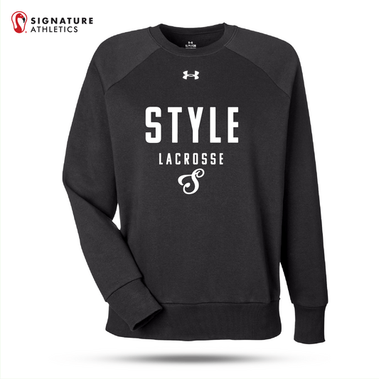 Style Lacrosse Women's UA Ladies' Rival Black Fleece Sweatshirt: Style Signature Lacrosse