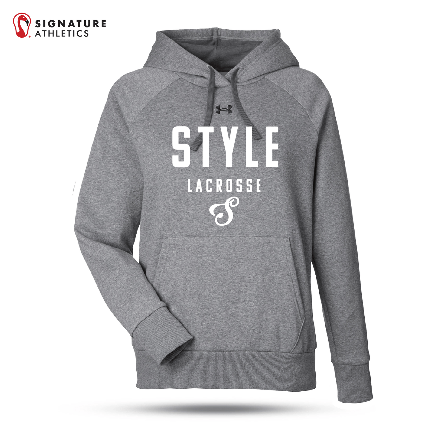 Style Lacrosse Women's UA Ladies' Rival Grey Fleece Hooded Sweatshirt: Style Signature Lacrosse