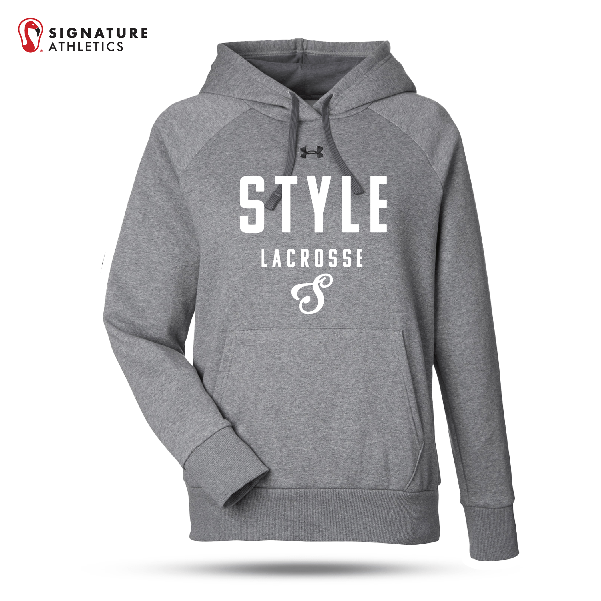 Style Lacrosse Women's UA Ladies' Rival Grey Fleece Hooded Sweatshirt: Style Signature Lacrosse