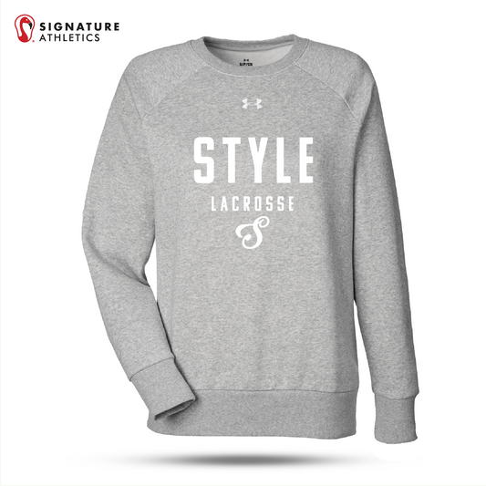 Style Lacrosse Women's UA Ladies' Rival Grey Fleece Sweatshirt: Style Signature Lacrosse