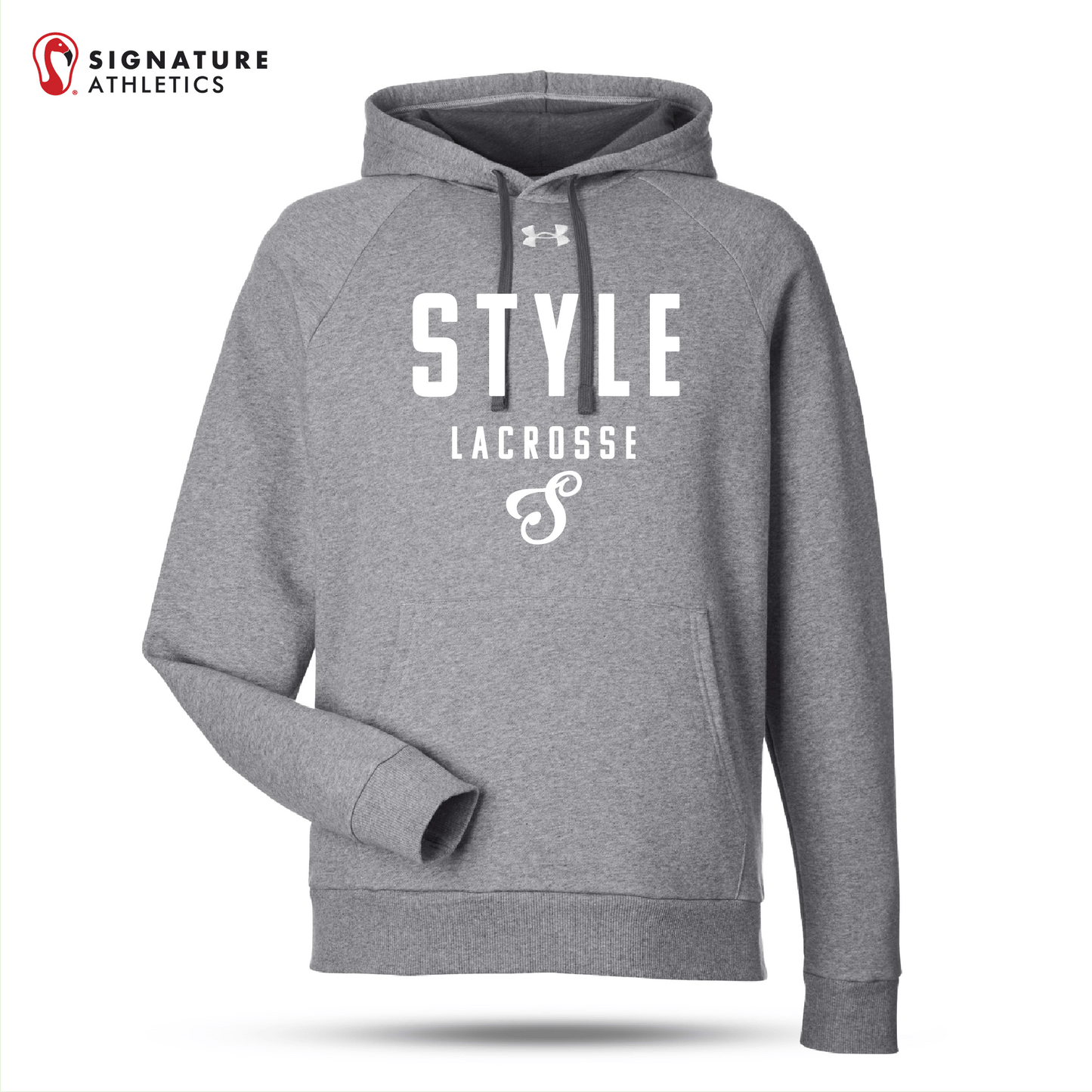 Style Lacrosse Women's UA Men's Rival Grey Fleece Hooded Sweatshirt: Style Signature Lacrosse